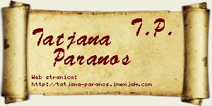 Tatjana Paranos vizit kartica